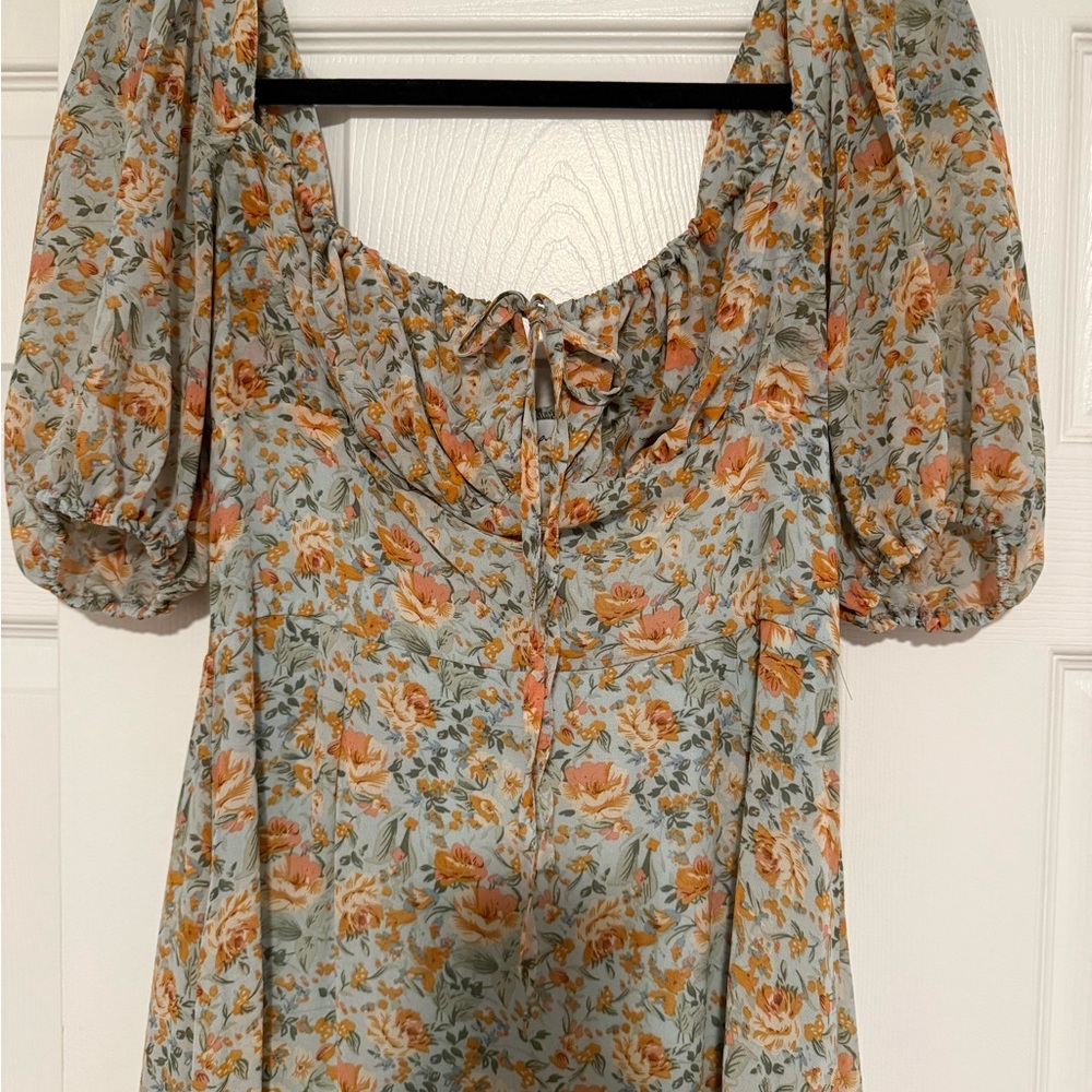 Floral Puff Sleeve Maxi Dress - Picture 6 of 7